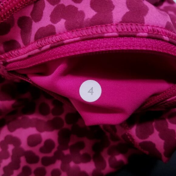Lululemon Top Speed Crop 4 XS Ace Spot Jewelled Magenta Pink Womans Run Leggings - Picture 6 of 8
